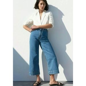 Everlane Wide Leg Crop Jean Drop 02 Medium Indigo